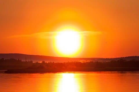 Lakeside midnight sun