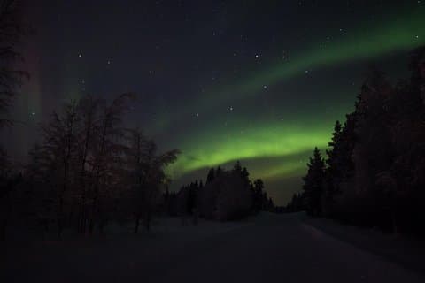 Northern lights hunting with car