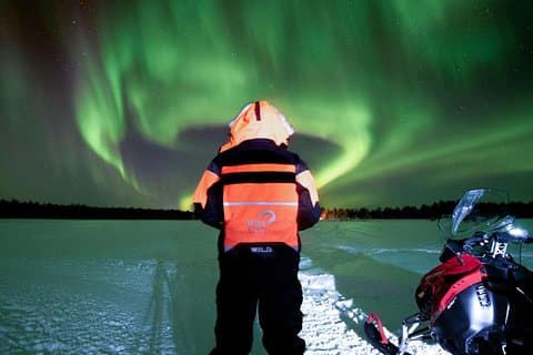 Northern Lights Snowmobile Safari with Finnish Picnic and Bonfire