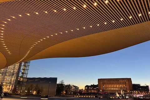 Oodi and the Parliament of Finland
