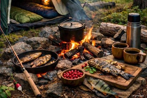 24hour Survival in Lapland Forest Sauna Hot tube and Lunch