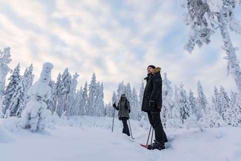 Snowshoe Trip for Ice Fishing - Saariselkä