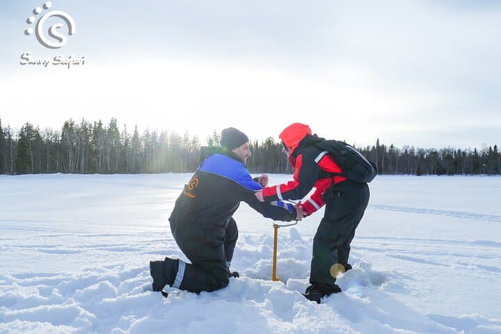 Arctic Ice Fishing by Snowshoe