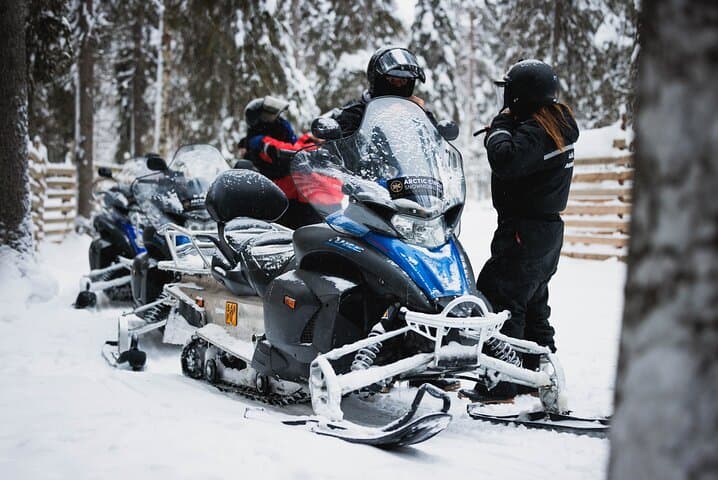 Husky and Reindeer Experience With Snowmobiling