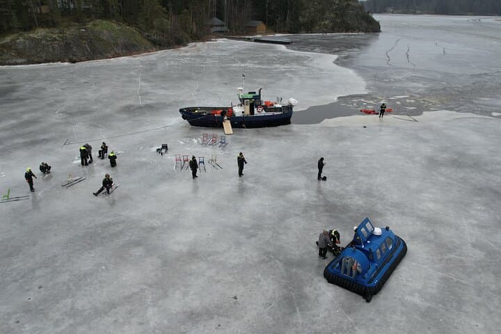 Steel ice breaking boat or hovercraft. Or both!