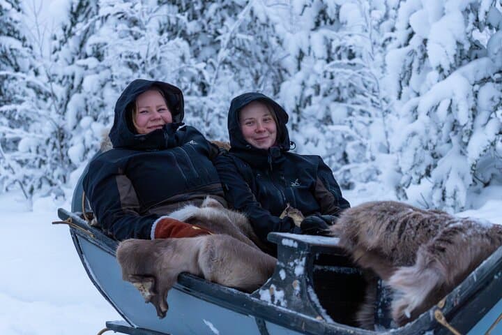 Snowmobile Sleigh Adventure in Authentic Lapland