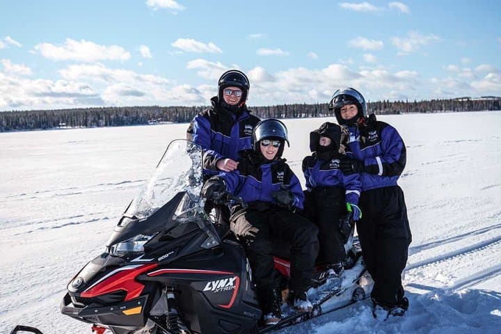 Family Snowmobiling in Rovaniemi, Apukka Resort