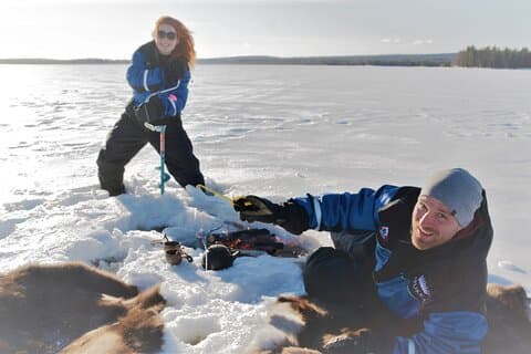 Ice Fishing Like a Finn in Rovaniemi, Apukka Resort
