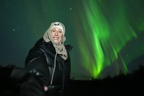 Coffee under Northern Lights and Photo Rovaniemi