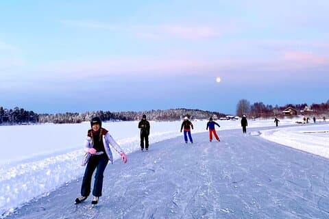 Ice Skating on Frozen Inari Lake