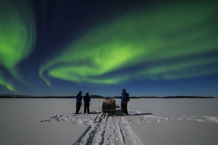 From Saariselkä: Northern lights tour to Lake Inari, incl. dinner