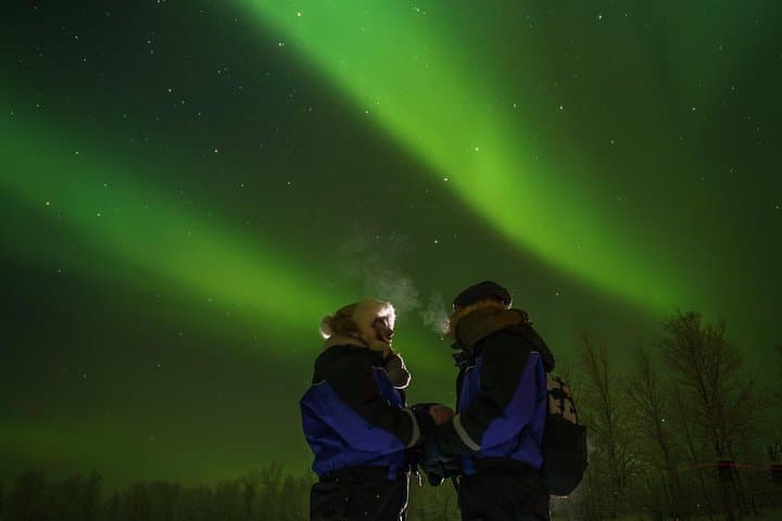 From Saariselkä: Northern lights tour to Lake Inari, incl. dinner