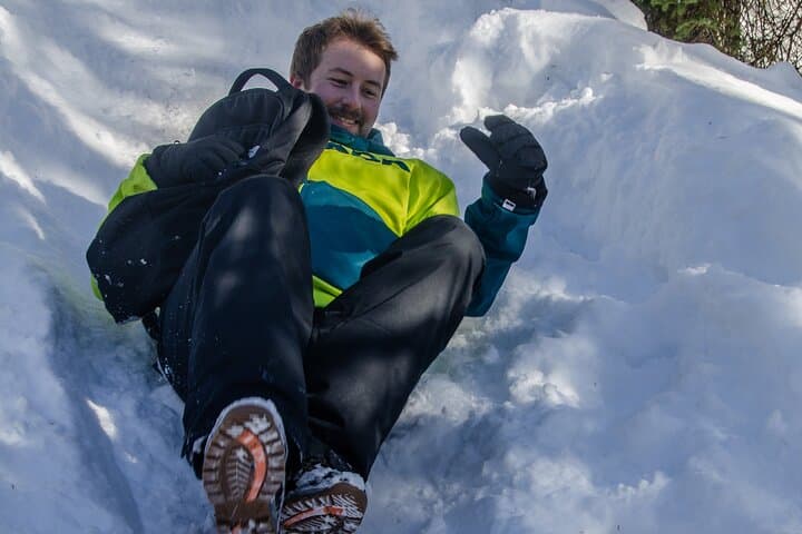 Sledding down is a fun way to go into the canyon!