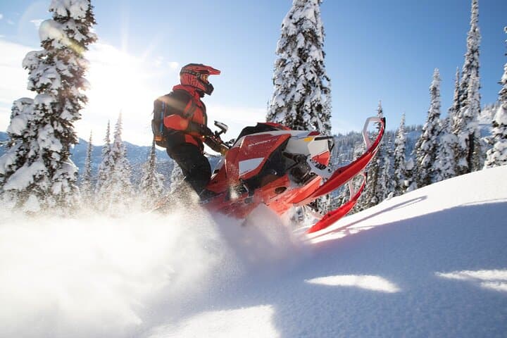 Snowmobiles and Huskies