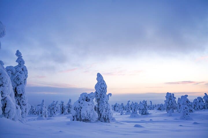 Beautiful frozen landscapes in Finnish Lapland