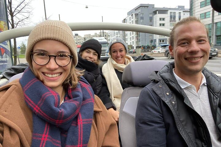 Happy visitors on an otherwise cloudy day