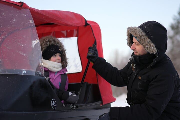 Snowmobile and ice fishing by snowmobile in Rovaniemi