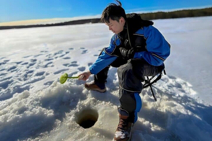 Rovaniemi: Ice Fishing from Private Lakefront Property & BBQ
