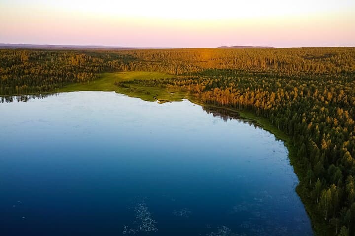 Peaceful lake during the golden hour