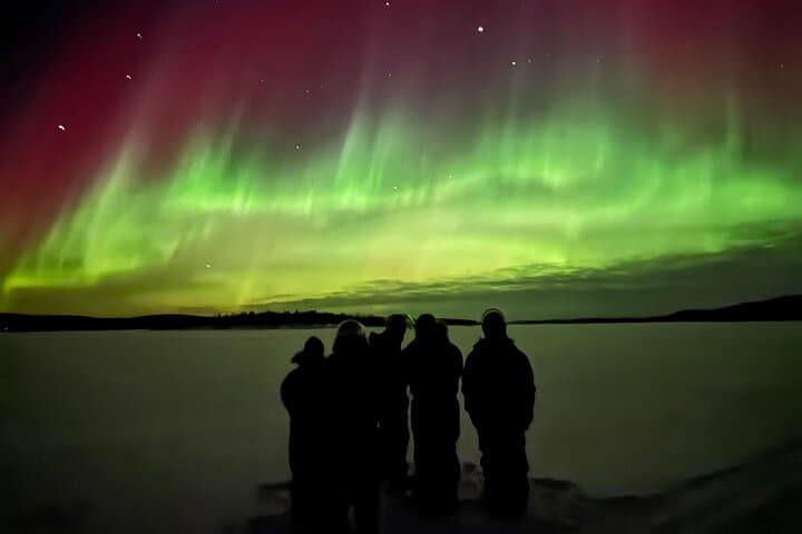 From Saariselkä: Northern lights tour to Lake Inari, incl. dinner