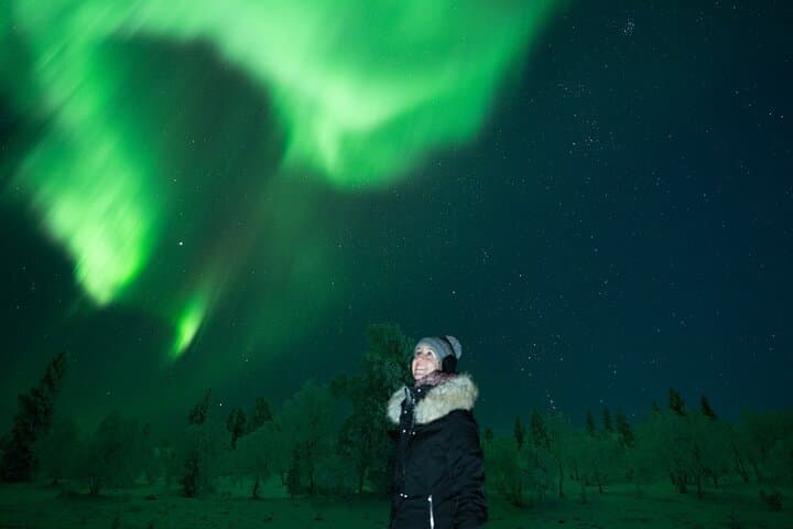 Coffee under Northern Lights and Photo Rovaniemi