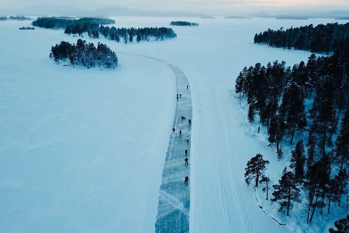 Ice Skating on Frozen Inari Lake