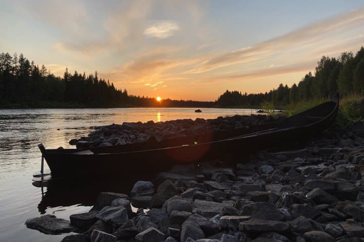 Along the River Ounasjoki with a Lappish Boat