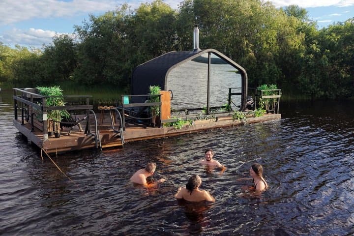 Half-Day/Evening on a Floating Sauna, Swimming and BBQ (Private)