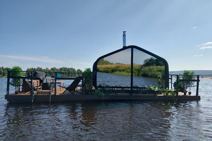Half-Day/Evening on a Floating Sauna, Swimming and BBQ (Private)