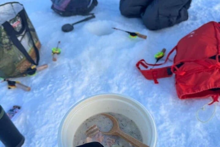 Ice Fishing Adventure in Levi with Salmon Soup